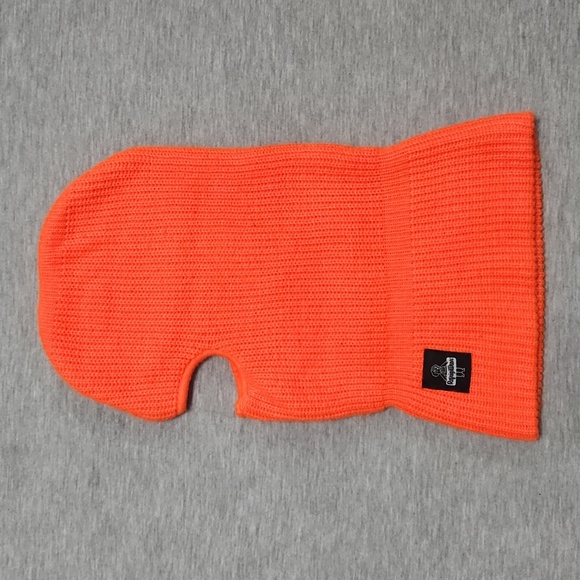 RefrigiWear Other - 🔴 Neon Orange Winter Ski Mask Acrylic Knit Woven Sweater Outdoor Balaclava Cap